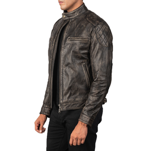 Premium Quality Full-Grain Leather Jacket for Men Zipper Closure Customizable High Quality Outerwear Cow Leather Front - Product Image 6