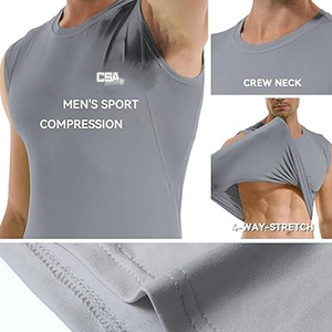 Camiseta de compresión sin mangas de estilo moderno para hombre, transpirable, ligera, para entrenamiento y correr - Product Image 4