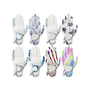Custom Design Sheepskin Golf Gloves with Adjustable Wrist <b>Strap</b> and Hook & Loop Closure Left Hand Men's - Product Image 1