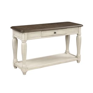 Consolle Antica Bianca e Marrone con Vano Portaoggetti - Elegante Arredamento per la Casa - Product Image 1