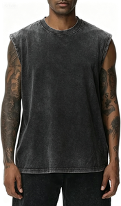 Camisetas sin mangas de algodón grueso, tejido cómodo, transpirable y duradero para hombre - Product Image 4