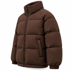 Blouson matelassé pour homme, fermeture éclair, col montant, coupe-vent, décontracté, hiver, coupe ample, rembourrage en polyester épais, longueur standard, ODM - Product Image 3