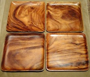 Assiette de service en bois naturel, assiette rustique en bois faite à la main pour les aliments, les collations, les fruits, les desserts, le petit-déjeuner, la table à manger, la cuisine - Product Image 4