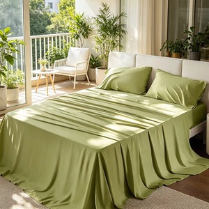 100% <b>Bamboo</b> Fiber 4PCs Cooling Breathable Bed Set-Queen Size 300TC Deep Pocket Stitching Home Hotel Use - Product Image 3