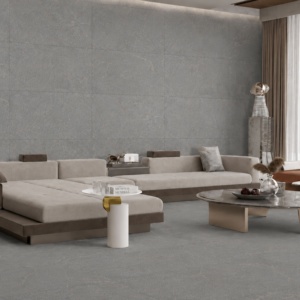 Carreaux de sol en porcelaine mate minimaliste moderne 600x1200mm, texture pierre, antidérapants, adhésifs, pour appartement et villa, épaisseur 10mm - Product Image 1