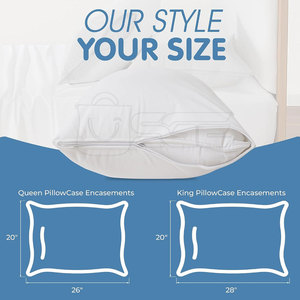 Protector de Almohada Rectangular Liso de Fábrica al por Mayor, Reutilizable, Duradero, Impermeable, con Cierre de Cremallera Seguro, para Hogar y Hotel - Product Image 5