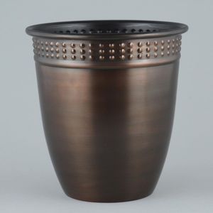 Modern Black Metal <b>Planter</b> with Circular Pattern and Tripod Stand for Indoor Use And Copper Antique Tone - Product Image 6