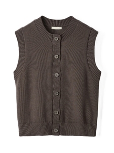 Chaleco de Punto sin Mangas para Mujer, Color Sólido, Cierre de Botones, Cuello Redondo, Suéter para Uso Diario, Alta Calidad, Personalizado - Product Image 6