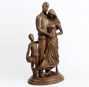 Sculpture d'ange gardien en bois, famille avec fils et fille, décoration religieuse, cadeau de Pâques, statue d'ange porte-bonheur, ange gardien - Product Image 1