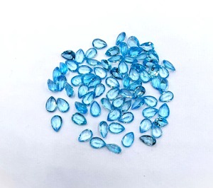 Topacio Azul Suizo Natural, Corte Pera, Piedras Sueltas de 5mm y 7mm, Topacio Azul Facetado, Venta al Por Mayor para Fabricación de Joyería - Product Image 6
