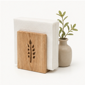 Porte-serviettes rectangulaire en bois artisanal, écologique et durable, pour table à manger, support à papier hygiénique moderne et classique - Product Image 3