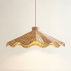 Pantalla de Lámpara Colgante de Ratán Hecha a Mano, Estilo Europeo y Asiático, Ecológica, Tejida, para Uso en Interiores - Product Image 1