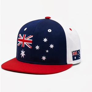 Flag <b>Cap</b> Unisex 100% Cotton Breathable Casual Hat Red <b>White</b> Blue <b>Flat</b> Brim Adult 58-60CM - Product Image 5