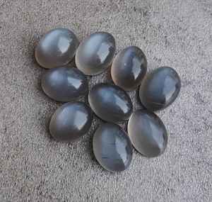 Piedra preciosa de piedra lunar gris, cabujón ovalado con parte trasera plana, piedra suelta para fabricación de joyas, suministros de artesanía, coleccionable - Product Image 2
