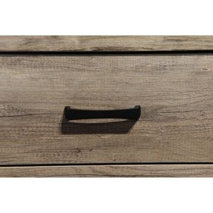 Contemporary 1pc Solid Wood Two-Drawer Nightstand Brown Melamine Finish <b>Tall</b> Bedroom End <b>Table</b> Furniture Rus Contemporary - Product Image 5