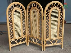 Rattan Folding <b>Room</b> <b>Divider</b> Tropical Style Arched Design Living <b>Room</b> Decor - Product Image 1