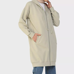 Sudaderas con Capucha de Punto Sólido para Invierno, Poliéster Ecológico Transpirable, Nuevo Diseño, Venta al por Mayor, Ropa Musulmana Islámica Modesta para Mujer, OEM - Product Image 1