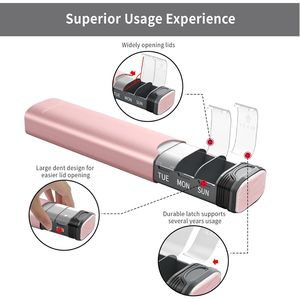 Organizzatore di Medicinali da Viaggio per 7 Giorni, Portapillole Giornaliero in Alluminio con Guarnizione di Ricambio, Organizzatore Settimanale in Metallo per Pillole, Portapillole di [Nome del Marchio] - Product Image 3
