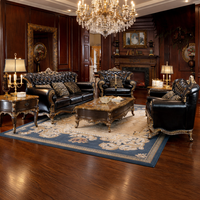 Ensemble de canapés de salon de style royal européen, style antique, cadre en bois massif sculpté, meubles de luxe pour hôtel, appartement, villa