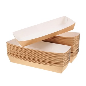Nuevas Bandejas de Papel Elegantes para Servir Alimentos, para Hamburguesas, Pasta y Comidas Rápidas, 6x10 Pulgadas, Bandejas con Forma de Barco para Restaurantes de Comida Rápida - Product Image 1