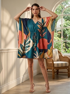 Custom Women Rayon Printed <b>Kaftan</b> Beach Cover Up <b>Summer</b> Resort Wear OEM ODM Customized Manufacturer Gabon Congo Liberia - Product Image 2