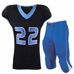 Ensemble de maillot et pantalon de football américain personnalisé, rouge et noir, numéro 24, pour homme adulte, respirant, en polyester - Product Image 4