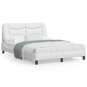 Cadre de lit Hvar blanc 53,9''x74,8'' avec éclairage LED sans matelas - Product Image 1