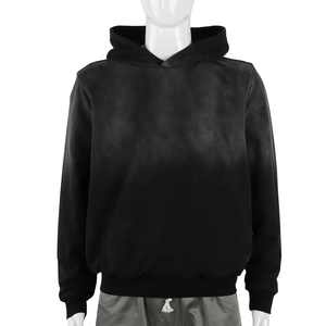 Sudadera con Capucha Extra Grande para Hombre, Diseño con Recortes, Color Sólido, 100% Algodón French Terry, Ropa de Otoño - Product Image 4