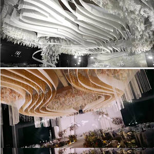 LANJO Drapé en tissu de soie suspendu au plafond de luxe pour mariage avec forme de goutte d'eau pour salle de mariage - Product Image 6