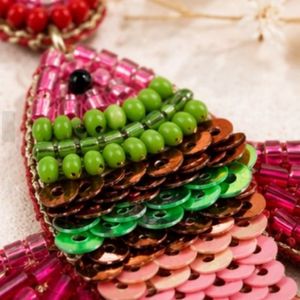 Rizir Fashion Trendy Handmade Embroidered Fish Beaded Statement Dangle <b>Earrings</b> Women Colorful Boho Jewelry 14K Gold Plated - Product Image 2