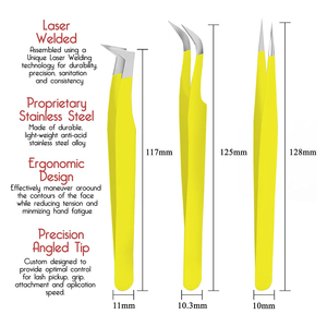 Pince à épiler en acier inoxydable de haute qualité et haute précision pour greffe de cils, avec logo personnalisé, durable, pointe fine dentelée, parfaite pour la pose de cils. - Product Image 4