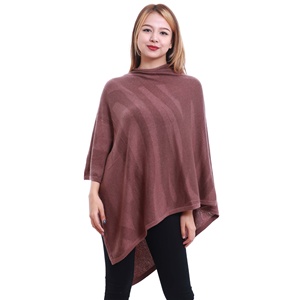 Women's Stylish Winter <b>Poncho</b> Comfortable Soft Cashmere <b>Wool</b> Warm Geometric Striped Color Blocking KMB Pashmina Brand Customized - Product Image 4