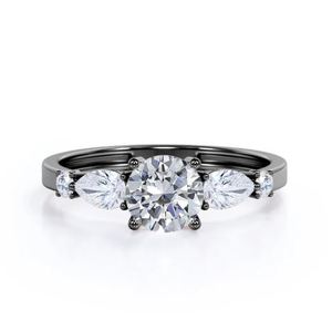 แหวนหมั้นแต่งงานสไตล์วินเทจหรูหราประดับมอสซาไนต์ทรงคลาสสิค 1.15 กะรัต 4 ขา ชุบโรเดียม เงินแท้ 925 ดีไซน์สง่างาม - Product Image 2