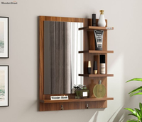 Olive Wood Modern Wall Mirror with Live Edge Detail Handmade Eco-Friendly Natural Design