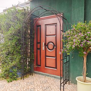Arche de jardin en métal noir pour plantes grimpantes, support pour roses L59 x L17.71 x H90.55, treillis et portail d'extérieur - Product Image 4
