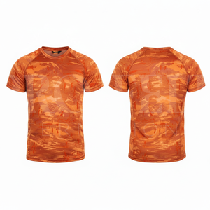 เสื้อยืดออกกำลังกายแขนสั้นลายพราง 100% โพลีเอสเตอร์ ยืดหยุ่น ระบายอากาศ แห้งเร็ว เหมาะสำหรับใส่เล่นกีฬาและสวมใส่ลำลอง - Product Image 5
