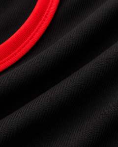 Camiseta sin Mangas Personalizada para Hombre, Ropa Deportiva de Gimnasio, Chaleco Casual para Músculos, Negro con Ribete Rojo, Fabricante Personalizado, Venta al Por Mayor OEM - Product Image 6