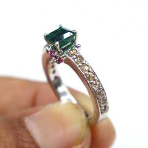 <b>Emerald</b> with Diamond Cut Gemstone <b>Ring</b> 925 Sterling <b>Silver</b> <b>Ring</b> Wholesale Natural <b>Emerald</b> Stone <b>Silver</b> <b>Ring</b> Jewelry Gift - Product Image 3