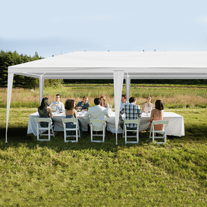 Tenda per Feste all'Aperto Bianca 3x9m, Struttura in Ferro Verniciato con Rivestimento in PE, per Matrimoni ed Eventi - Product Image 6