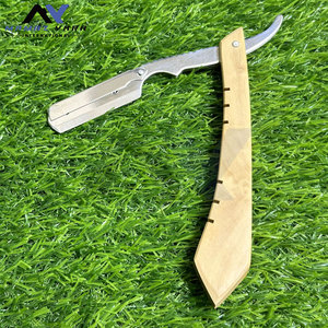 Custom Barber Razors Wooden Handle & <b>Swing</b> Lock Stainless Steel Beard & Throat Shaving Razors Wholesale OEM Branding Factory - Product Image 2