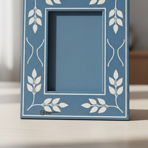 Cadre photo en os bleu incrusté, décoration d'intérieur de luxe faite à la main - Product Image 4