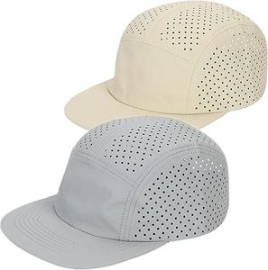 Five Panel Sporty Baseball <b>Cap</b> Unisex Solid Color Fitted Flat Brim Breathable Waterproof Mesh Quick Dry Sports <b>Summer</b> Wear - Product Image 6