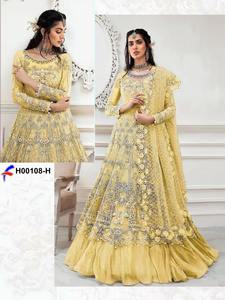 Mode indienne à la mode pour les femmes longue robe Kurti brodée Anarkali avec Dupatta costume de fête de mariage pour les filles - Product Image 4