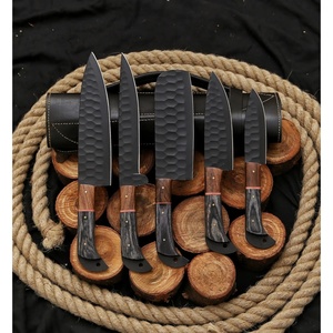 Juego de Cuchillos de Chef Profesionales de Acero Inoxidable de 5 Piezas, Hechos a Mano por Ahmad Fabric, Mango de Resina, Funda de Cuero, Diseño Moderno, Personalizable - Product Image 2