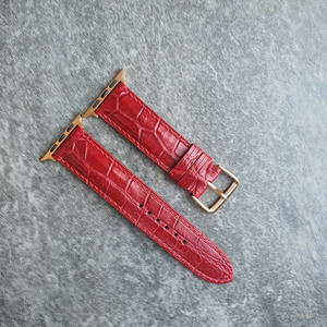 Bracelet en cuir de crocodile fait main pour Apple Watch, bracelet personnalisable à vendre, bracelets de montre en cuir de luxe - Product Image 2