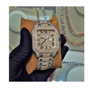 Reloj de Diamantes Moissanite DEF de Alta Calidad, Estilo Hip Hop, con Diamantes Incoloros, Caja de Aleación de 40 mm, Movimiento de Cuarzo - Product Image 2