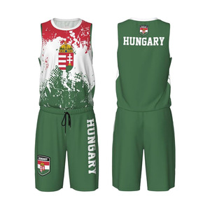 Uniforme de Baloncesto con Diseño de la Bandera de Hungría (2 Piezas) para Hombres Adultos, Conjunto Deportivo de Entrenamiento - Product Image 1