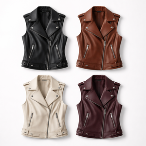 Wholesale OEM Women's Premium <b>Leather</b> <b>Vests</b>-Autumn/Winter Breathable Eco-Friendly Factory Direct Supplier High Quality <b>Leather</b> - Product Image 5
