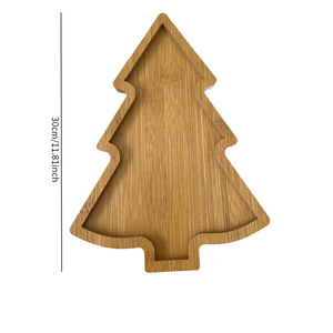 Plato de Madera con Diseño Sólido Estilo Nórdico, Plato Duradero para Cena Navideña, Diseño Festivo para Fiestas - Product Image 3