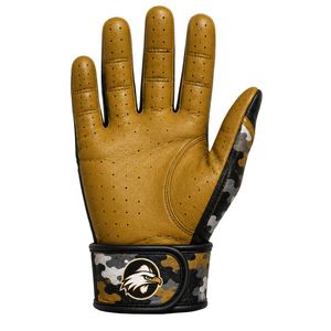 Gray & Gold American Football Receiver Gloves with Premium Sticky Grip Palm for Football Training and <b>Games</b> - Product Image 2